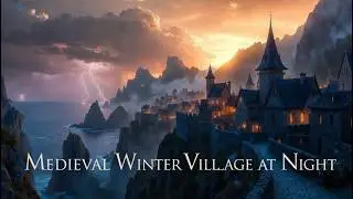 Medieval Winter Village at Night ❄️ | 10 Hours Cozy Sleep Ambient