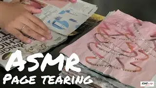 Tearing water-damaged magazine pages | Lots of crinkles!