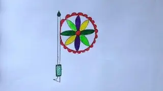 How to draw handfan | hand fan drawing pencil sketch & painting