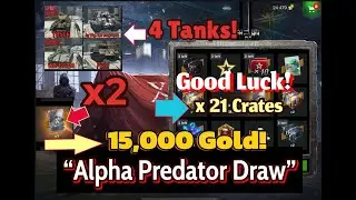 Открытие ящика WOT Blitz, розыгрыш Alpha Predator, открытие 21 контейнера, 2 сертификата, 4 танка, 15 тыс. золота, 4 тыс.! WOTB