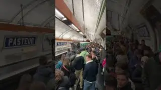 A packed metro station in Paris yesterday. #parismetro