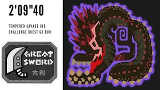 MHW Iceborne Tempered Savage Deviljho Challenge Arena Greatsword Duo [2'09