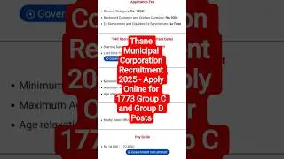 Thane Municipal Corporation Recruitment 2025 - Apply Online for 1773 Group C and Group D Posts