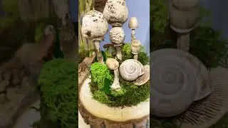 Enchanted Forest Terrarium: Handcrafted with Dried Mushrooms and Stabilized Moss #terrarium #diy