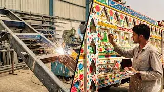 Truck Body Making Process - Welding and Hand Painted Art From Start to Finish  #truck #welding