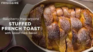 Raspberry Mascarpone Stuffed French Toast Recipe With Spoon Fork Bacon