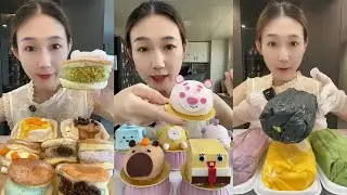 ASMR 🍰 Mini Mousse Cakes,Ice Cream Buns & Towel Roll Desserts| Soft & Satisfying Eating Sounds #asmr