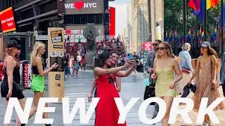 [4K]🇺🇸NYC Summer Walk🗽Radio City, Rockefeller Center, Bryant Park & Times Square | June 2023