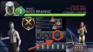 4 star Ivy, 4 gear Joker - T8 P1 One Shot 112.5m DMG - Injustice 2 mobile