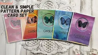Stunning Clean and Simple Pattern Paper Card Set Tutorial