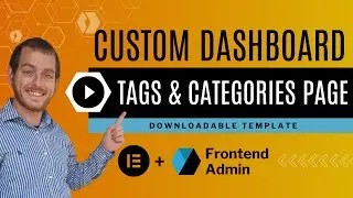 Wordpress Elementor Frontend Dashboard with Frontend Admin - Categories and Tags Page