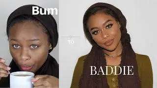Watch me Transform! BUM TO BADDIE| GRWM: GLOWY SKIN/WINGED LINER, NUDE LIP