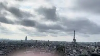 Amazing Eiffel Tower view from the top of Arc de Triomphe.