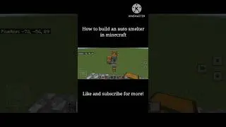 How to Make an Auto Smelter in Minecraft #minecraft #shorts #guide