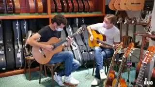 Masked duo at the London Guitar Studio