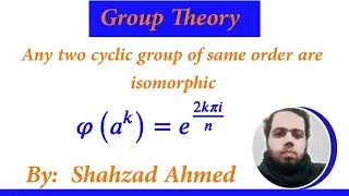Any two cyclic group of same order are isomorphic by Shahzad Ahmed. #grouptheory #isomorphism
