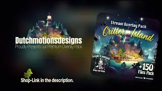 Cute Critter Island Twitch Overlay Pack Cozy DIY Streaming Setup for VTubers OBS Streamlabs Assets