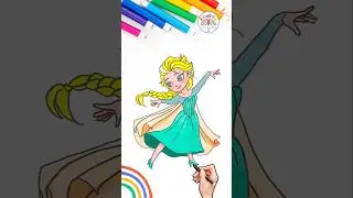 Elsa FROZEN | Elsa FROZEN Easy Drawing Tutorial 🌈👸🏼 #disney #FROZEN #princess #elsa #shorts
