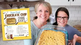 Lazy Chocolate Chip Cookie Bars (4 Ingredient Recipe- SO Easy, SO good!)
