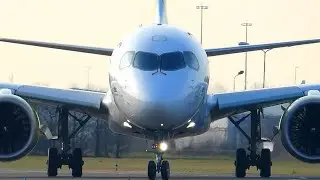 🇦🇹Air Baltic Airlines Airbus A220-300✈️ Close Up Takeoff At Amsterdam Airport 