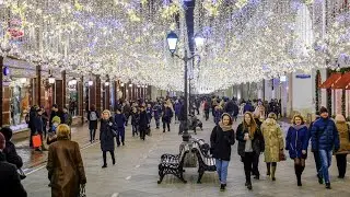 Walking Nikolskaya street at night in Moscow, Russia 4K 60fps | Никольская ул. ночью, Москва.