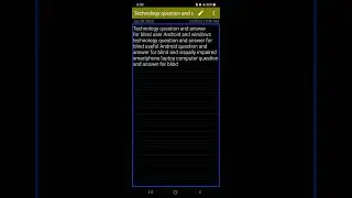 Q And A214 for blind user English India TTS TalkBack sound talking stick accessibility volume