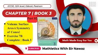 Chapter 7 (Ex 7B) Book 3 Mensuration | Volume & Surface Area of Cones #maths #olevels #igcse