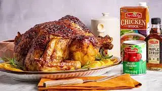 Cranberry Orange Glazed Roasted Turkey from Our Family
