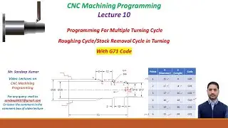 Lecture 10 | Program for Multiple Turning Cycle | Roughing Cycle | G71 | CNC Machining Programming
