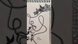 Beautiful line art 👧#shortvideo #drawing #lineart #shorts