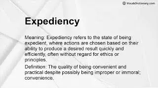 Expediency Meaning
