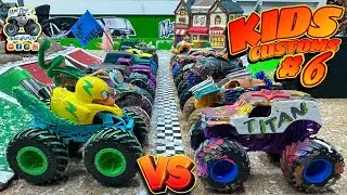 Toy Diecast Monster Truck Racing Tournament | KIDS CUSTOMS RACE #6 & Snowy Christmas Village {FIXED}