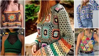 Gorgeous crochet flower pattern fancy top/tunic top designs ideas