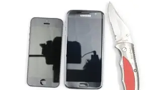 Samsung Galaxy S7  VS iPhone VS KNIFE will it Scratch