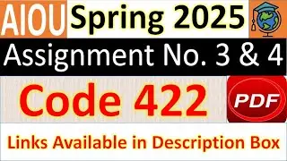 AIOU Code 422 Solved Assignment No.3 & 4 Spring 2025 || Subject: Organizing Library Resources ||