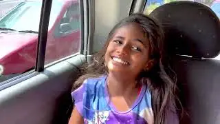 13 year old model first time riding in a car!
