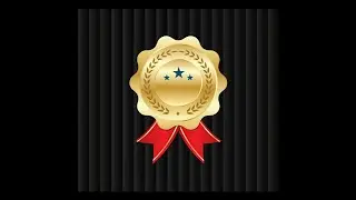 GOLDEN BADGE Icon (medal stamp insignia award decoration button) in illustrator