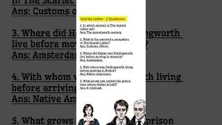 Scarlet Letter Quiz || 5 Must Know Questions about Scarlet Letter by Nathaniel Hawthorne #shorts