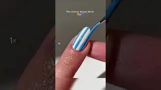 Nail Art !! The Cutest Stripe Nails Ever! 😍💅🏻💙 #nails #nailart #naildesign #beautyhacks #fyp