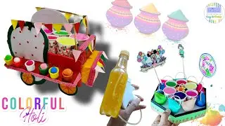 3 Holi Decoration craft ideas/ creative holi ideas for kids 😀 / school competition craft project