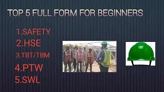 TOP 5 FULL FORM FOR BEGINNERS SAFETY TBT SWL HSE PTW  #viral #safteyfirst 