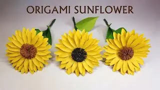ORIGAMI SUNFLOWER | How to Make Origami Flower | Paper Flower