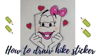How to draw hike sticker✏️❤️ |Cute and simple drawing😍 |#hikesticker |#hike |#stickerdrawing