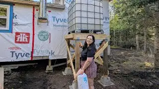 Installing our Rain Water Collection System on our Off Grid Tiny Cabin l Part 2