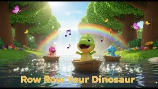 Row Row Your Dinosaur 🦕🚣&zwj;♂️🎵 | Fun Dinosaur Song for Kids & Toddlers 🌈✨