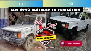 TATA SUMO Body painting works//Restored to perfection// #dentingpainting #tatasumo #sumo