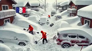 France Freezes Over ! Cars and Homes Buried Under a Massive Snowstorm ❄️🌨️