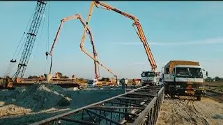 TRACK and Cool!! Ready Mix Concrete Pump Truck Working To Steep Site || New Video 2023