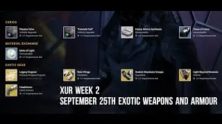 Destiny The Taken King-Xur Week 2 September 25th - Exotic Armor and Weapons