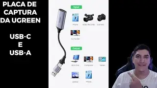 Placa de captura da UGREEN 1080P 30FPS (FUNCIONA NO CELULAR E VÁRIAS OUTRAS TELAS!)